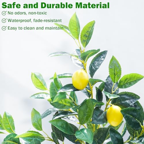 Caxchiling Artificial Lemon Tree 2FT, Faux Tabletop Tree with Planter - Image 5