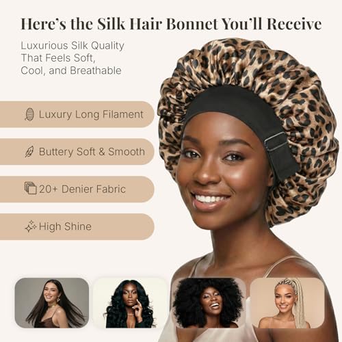2PCS Silk Hair Bonnet for Sleeping Women - Satin Bonnet for Sleeping Double Layer Adjustable Sleep Cap for Curly Hair - Image 4