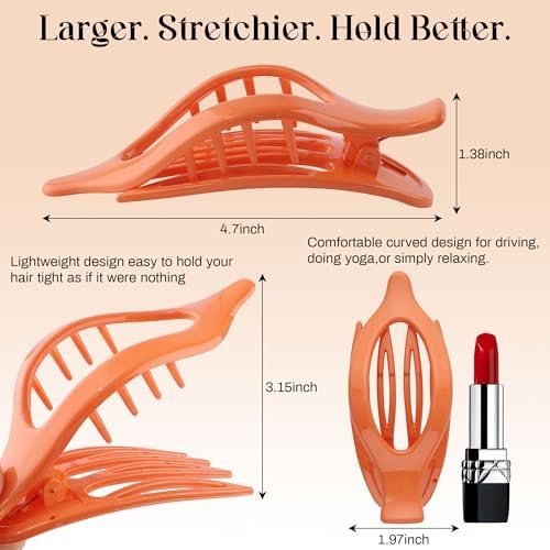 AWAYTR 6Pcs French Flat Hair Clips, Lay Flat Claw Clip for Women - Image 4