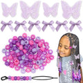 100PCS Gradient Hair Beads for Braids Satin Small Hair Bows Embroidery Butterfly Hair Clips Y2K Hair Accessories for Kids Girls by Arocooy