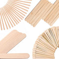 Mibly 4 Style 300 Pcs Assorted Wooden Wax Sticks for Body Legs Face and Small Medium Large Sizes Eyebrow Waxing Applicator Spatulas for Hair Removal or Wood Craft Sticks by MIBLY