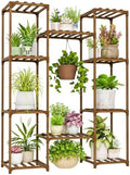 Bamworld Plant Stand Indoor Outdoor Hanging Shelf for Multiple Plants Tall Large Holder for Living Room Patio Balcony Garden (A-Cabinet-Wider) by Bamworld