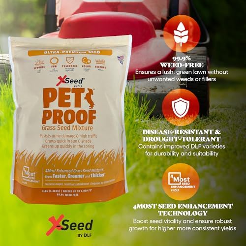 X-Seed Pet Proof Fescue Grass Seed – Dense Lawn for Sun & Shade, Urine Resisitant High Traffic Emerald Green Grass, Rapid Growing In Cool & Sunny Climates, Suited for Dogs – Perennial Blend - 3 lb Bag - Image 2