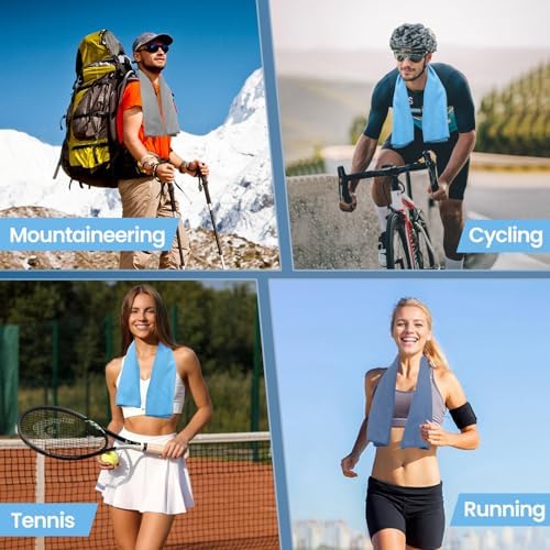 6 Pack Workout Towels Microfiber Quick Dry Lightweight Gym Towel Men Women Fitness Yoga Running Riding Hiking Tennis Fising Sports Body Sweat Towel(6 Pack(Dark)) - Image 6
