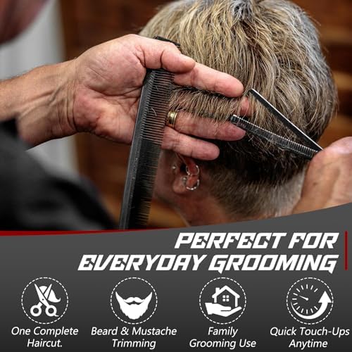 Hair Cutting Scissors Set,6.5" Hair Cutting Shears-Black - Image 4