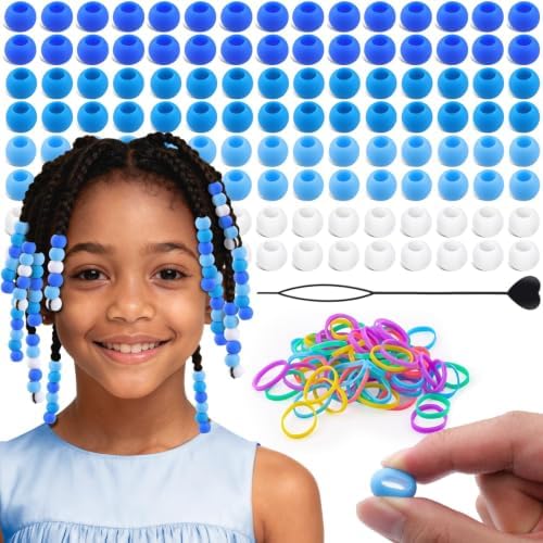 Tinkrstuff 120Pcs 14mm Blue Mix Large Silicone Hair Beads by TINKRSTUFF