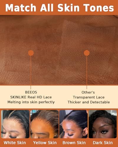 BEEOS 13x6 Ultra-fitted HD Lace Frontal Wig 180% Density Pre-Plucked Body Wave Human Hair Wigs Bleached Knots 0.10mm Invisible SKINLIKE Real HD Lace Wig 28 Inch - Image 2