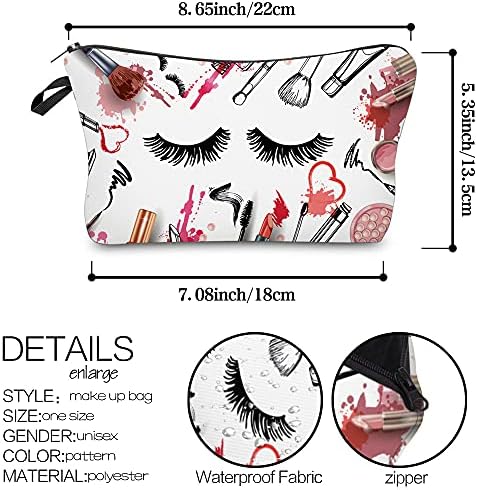 Deanfun Makeup Case Small, Cosmetic Zipper Bag Waterproof for Purse Mini, Women Cute Traveling Accessories Pouch for Ladies Thanksgiving Gifts(D2-55243) - Image 2