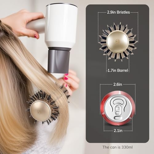 Round Brush for Blow Drying, Nano Thermal Ceramic & Ionic Tech Hair Brush with Boar Bristles, Professional Round Barrel Brush for Styling, Curling & Straightening by Sndyi (2.9 Inch, Barrel 1.7 Inch) - Image 3