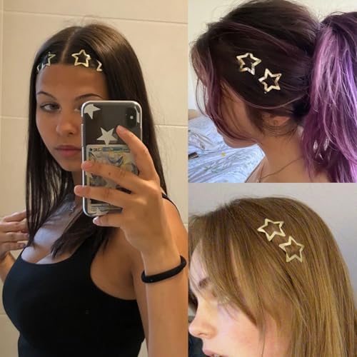 VIBILIA Star Hair Clips Y2K Metal Hair Accessories-15 PCS 1.57"，Gold - Image 5