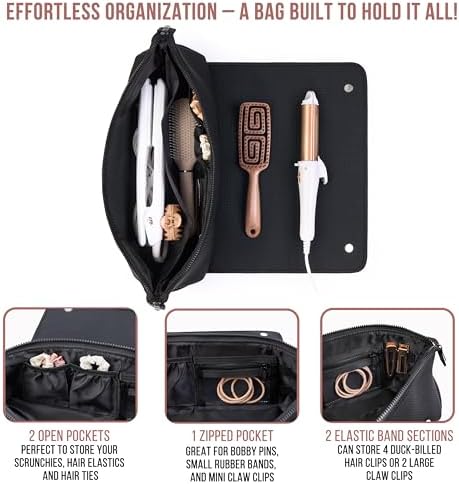 BAREFOOT CARIBOU Hair Tools Travel Bag and Heat Resistant Mat (Mesh Black) - Image 6