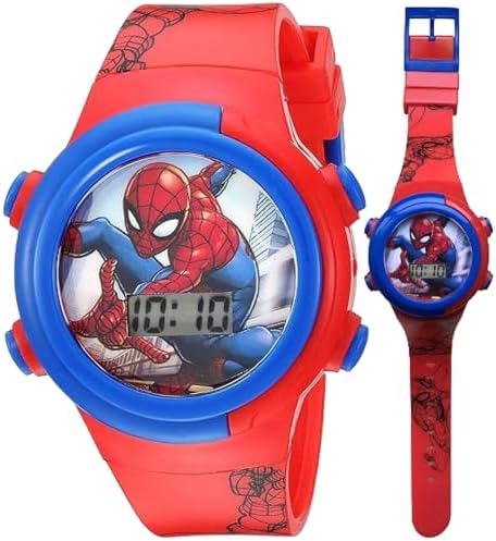 Marvel Spider-Man Kids Watches – Digital Display, Interactive Features, Adjustable Strap, Vibrant Spider-Man Graphics, Durable for Active Kids by Accutime