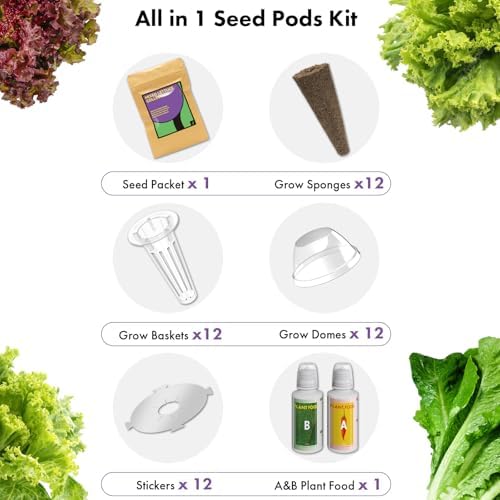 LYKOCLEAN Salad Romaine Lettuce Seed Pods for AeroGarden,Ahopegarden, iDOO Hydroponics Growing System,350 Seeds+ Including American Lettuce,Paris Island Cos,Buttercrunch (12-Pods) - Image 4