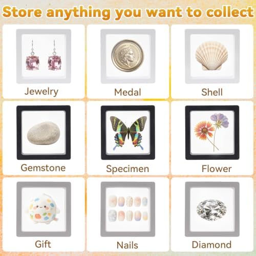 12 Pcs 3D Floating Frame Display Stand, Transparent Jewelry Gift Boxes - Image 6