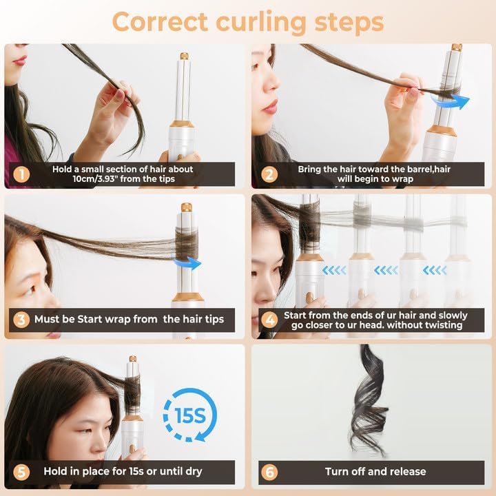 OKWRAP 6 in 1 Blow Dryer Brush and Auto Wrap Hair Styler - Image 4