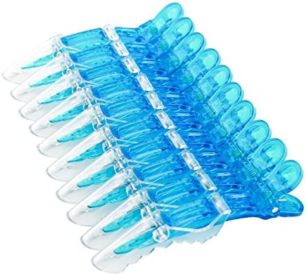 10pcs/set Multicolor Croc Clips Transparent Plastic Hairdresser Clip Hair Styling Sectioning Barrettes Non Slip Alligator Clip Salon DIY Accessories Hairpins for Women and Girls(10pcs-Blue) - Image 3
