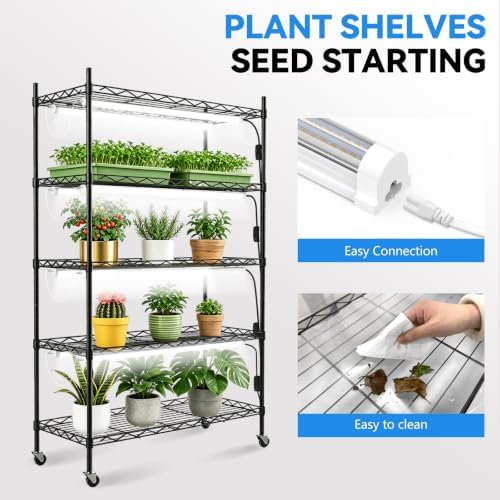 JESLED Plant Shelf with Grow Light, 29.5x13.8x70IN - Image 5