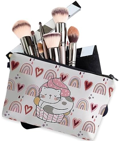 Deanfun Small Makeup Case - Cute and Waterproof Cosmetic Bag for Women(Rainbow, Cat, Cake D5-56370) - Image 4