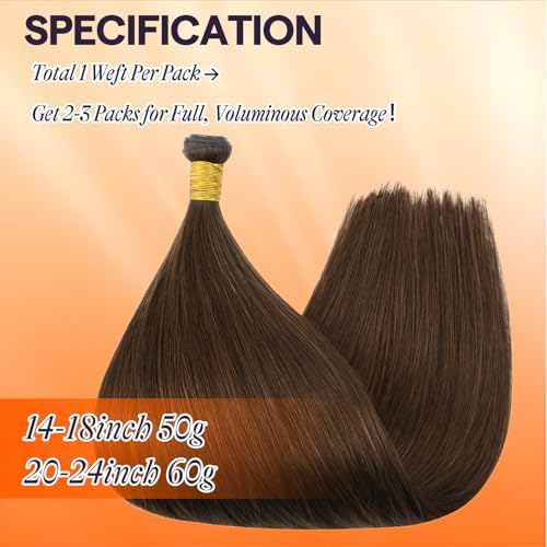 Full Shine Genius Weft Hair Extensions Human Hair 18 Inch 50G - Image 4