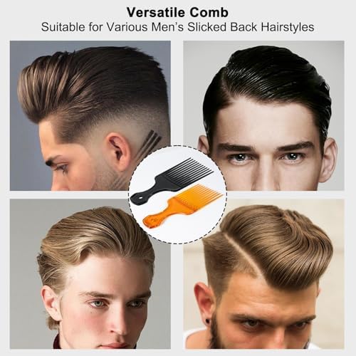 SIMPOR 2 Pcs Hair Pick Comb Wide Tooth Lift for Hair Styling Detangling, Plastic Afro Pick for Women Men, Fist Picks for Curly and Afro Hair (Clear Orange, Black) - Image 4