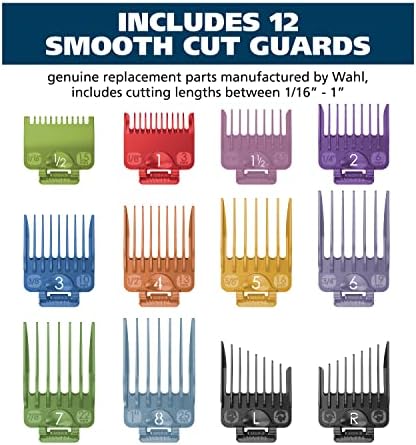 Wahl Genuine Secure-Fit Color Coded Clipper Guard Set, 12 Guards & Caddy - Image 4