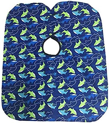 AKOAK Children Cartoon Dolphin Patterned Hair Cut Cap Waterproof Hairdresser Dressing Salon Gown Apron Cloak Cloth for Salon by AKOAK