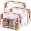 PACKISM TSA Approved Toiletry Bag - Rose Pink Flower Print Clear Makeup Bag by Packism