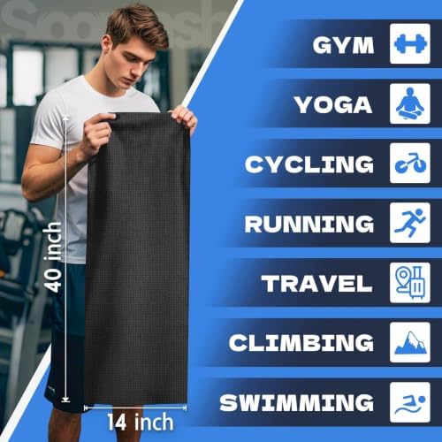 Microfiber Gym Towels for Showering Working Out Quick Dry Negative ions Large Middle Small Sizes Lightweight Gym Towel for Men Women Tennis Sports Towels for Body Hot Yoga Fitness Essentials - Image 2