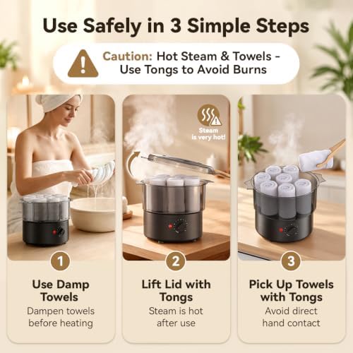 Towel Steamer, Mini Portable Hot Towel Warmer for Spa Salon-Black - Image 6