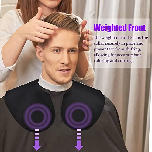 Hair Dye Collar, Salon Hairdressing Hair Cutting Cape, Styling and Hair Cutting Salon Supplies, Waterproof Silicone Neck Guard, Perfect for Home and Professional Hair Coloring (Black) - Image 3
