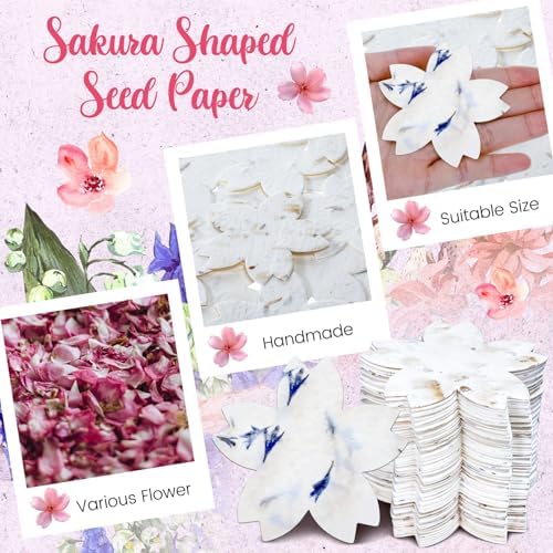 Dunzoom 50 Pcs Plantable Seed Paper Tags Wildflower,Flower Shape - Image 4