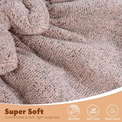 SUNLAND Microfiber Women Bath Towel Wrap & Hair Drying Towel Set, 32"x60" - Image 4