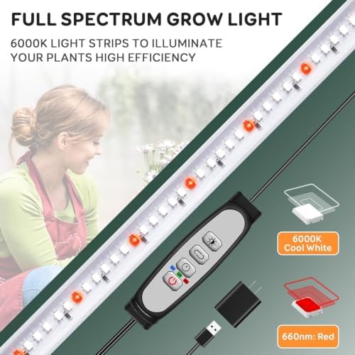 16'' 4 Bars Grow Light Strips for Indoor Shelves Plants Growing. - Image 5