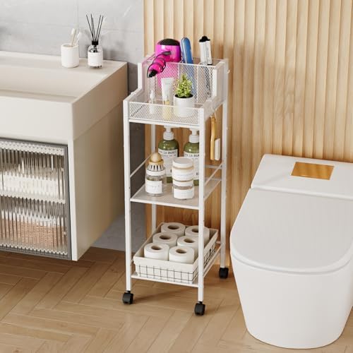 VITVITI Metal Hair Tool Organizer Shelf, Bathroom Storage Shelf Cart, White - Image 2