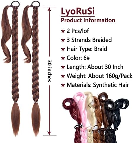 2 Pack Long Braided Ponytail Extension, Rave Hair Extensions for Women - Image 2