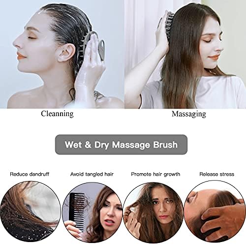 One-piece Silicone Scalp Massager Shampoo Brush Hair Wash Scrubber, Gray - Image 5