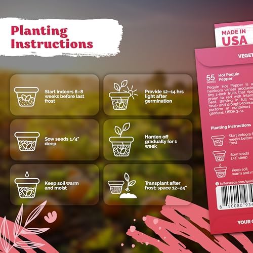 55 Hot Pequin Pepper Heirloom Vegetable Seeds for Planting, Capsicum Annuum - Image 3