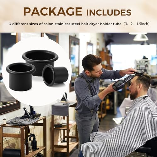 MorningRo 3 Pcs Hair Dryer Holder Insert, Black, 3"+2"+1.5" - Image 3