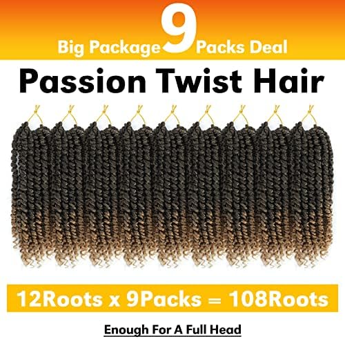 PreTwisted Passion Twist Crochet Hair 8 Inch 9 Packs T27 - Image 6