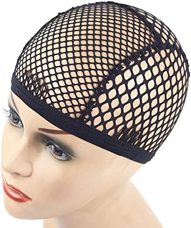 YANTAISIYU 1 Piece Wig Cap Black Stretchable Crochet Wig Cap with 4 Hair Clips Mesh Braided Wig Cap for Making Wig by YANTAISIYU