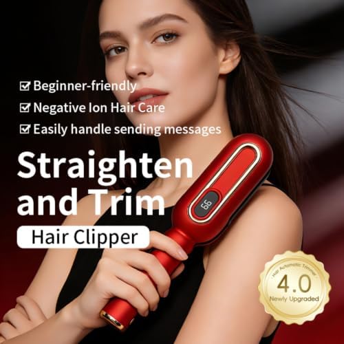 Cordless Split Ends Trimmer for Hair, Rechargeable Hair Care Tool-Red - Image 4