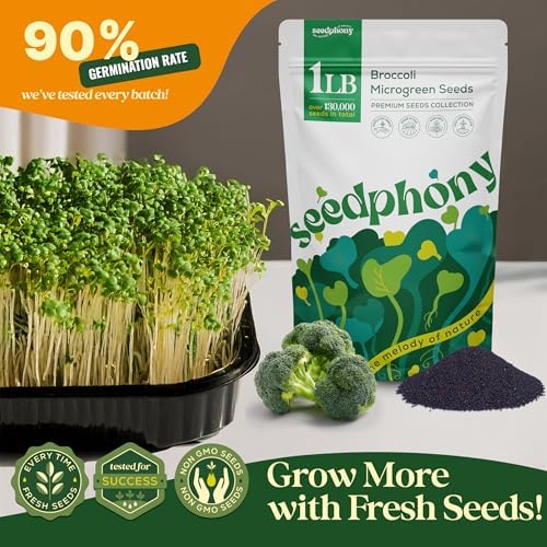 Broccoli Sprouting & Microgreens Seeds - 130,000 Non-GMO Heirloom Seed, 1lb Resealable Bag - High-Germination Broccoli Seeds for Sprouting in Jars, Soil, Hydroponics & Microgreen Trays - Image 7