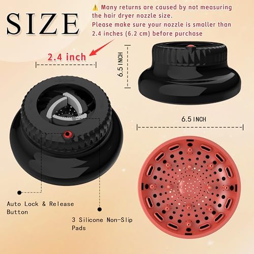 Universal Portable Blow Dryer Diffuser for Curly and Natural Wavy Hair, Hair Dryer Diffuser for Curly and Natural Wavy Hair (Black&Red) - Image 3