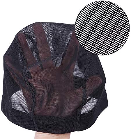 YANTAISIYU 2 Pcs/Lot Wig Caps Mesh Cap for Making Wig Stretchable Hairnets with Wide Elastic Band Mesh Dome Cap for Wigs (Black Mesh Cap M) - Image 2