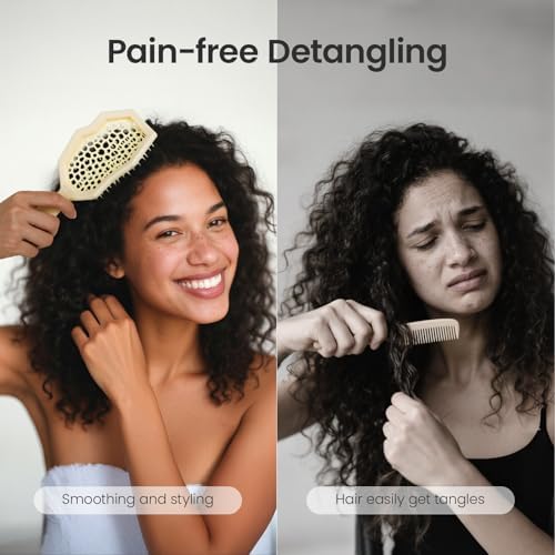 AIMIKE Glacier Detangler Brush for Curly Hair, Wet & Dry Hair Brush - Image 3