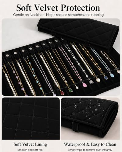 Travel Necklace Organizer, Tangle Free Jewelry Case, 16 Slots - Image 5