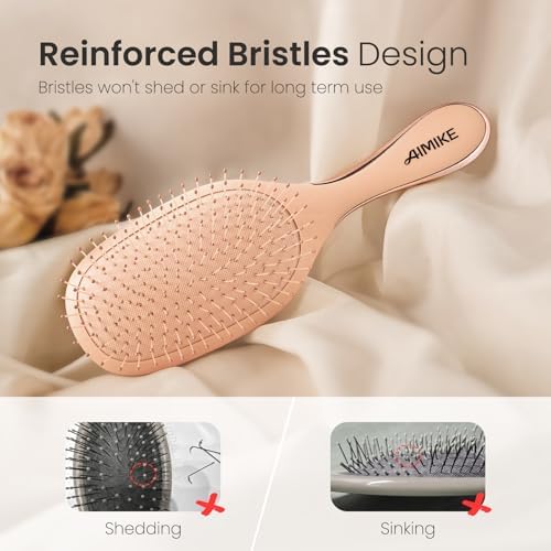 AIMIKE Rose Luxe Detangler Brush, Fine Thin Hair, Wet Dry Paddle Hair Brush - Image 4
