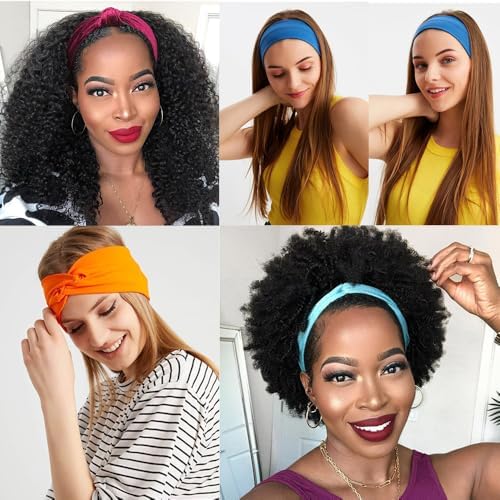 Kachanaa 4 Pack Wide Headbands for Women Elastic Knotted Yoga Sport Workout Headbands Turban African Head Wraps Hair Accessories(Stylish) - Image 5