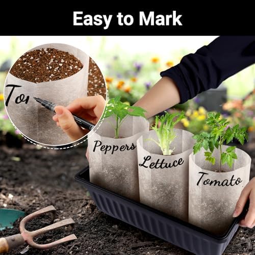 Fabric Grow Bags - 11.8x12.6 inches Breathable Seed Starter Plant Grow Bags for Seedling Pots, Nursery Pots for Plants, 100pcs - Image 6