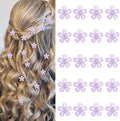 YISSION Light Purple Mini Flower Hair Clips for Women & Girls, 20Pcs Floral Hair Barrettes with Crystal, Elegant Hair Accessories for Wedding Prom Party Daily Hairstyling by YISSION